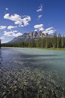 Castle Mountain and Bow River, Banff National Park, Alberta, Canada Castle Mountain and Bow River, Banff National Park, Alberta, Canada
