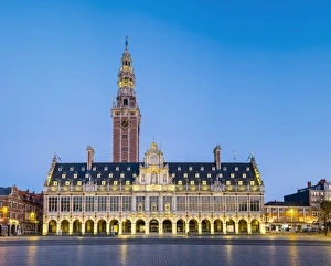 Centrale Bibliotheek (Central Library) on Monseigneur Laduzeplein at night, Leuven Centrale Bibliotheek (Central Library) on Monseigneur Laduzeplein at night, Leuven