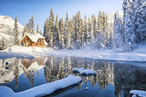 Chalet Winter Reflections, Emerald Lake, Yoho National Park, British Columbia, Canada Chalet Winter Reflections, Emerald Lake, Yoho National Park, British Columbia, Canada