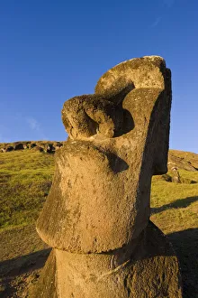 Print of a Rapa Nui Moai at Rano Raraku, Easter Island