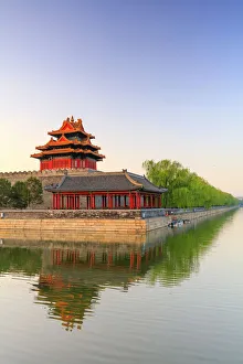 China, Beijing, Palace moat and Forbidden city at sunrise China, Beijing, Palace moat and Forbidden city at sunrise