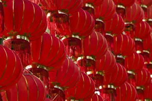 China, Yunnan Province, Dali Old Town, Red Lanterns on Boai Lu China, Yunnan Province, Dali Old Town, Red Lanterns on Boai Lu