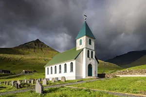Church of Gjogv, Eysturoy island, Faroe Islands, Denmark, Europe Church of Gjogv, Eysturoy island, Faroe Islands, Denmark, Europe