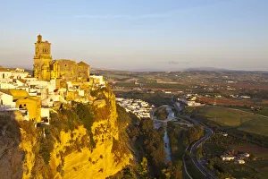 Church of San Pedro & the surounding countryside at sunset, Arcos De la Fontera, Cadiz Church of San Pedro & the surounding countryside at sunset, Arcos De la Fontera, Cadiz