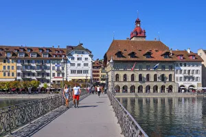 City hall bridge at Lucerne, canton Lucerne, Switzerland City hall bridge at Lucerne, canton Lucerne, Switzerland