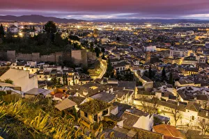 City skyline by night, Granada, Andalusia, Spain City skyline by night, Granada, Andalusia, Spain