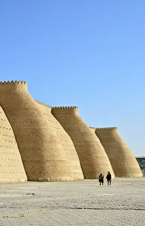 City walls. Ark fortress, Bukhara, a UNESCO World Heritage Site. Uzbekistan City walls. Ark fortress, Bukhara, a UNESCO World Heritage Site. Uzbekistan