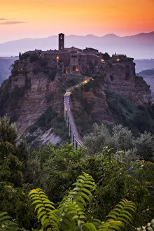 Civita di Bagnoregio, Viterbo, Lazio, Central Italy, Europe. Warm sunrise Civita di Bagnoregio, Viterbo, Lazio, Central Italy, Europe. Warm sunrise