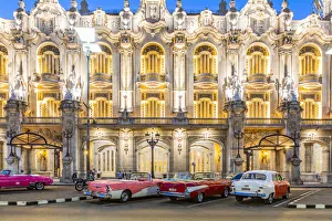 Classic cars parked in front of the Gran Teatro de La Habana Classic cars parked in front of the Gran Teatro de La Habana