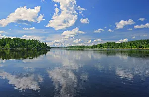 Water Reflections In Nature Prints: Clouds reflected in the English River, Ear Falls, Ontario, Canada