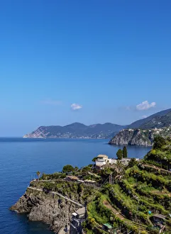 Coast of Cinque Terre seen from Manarola, UNESCO World Heritage Site, Liguria, Italy Coast of Cinque Terre seen from Manarola, UNESCO World Heritage Site, Liguria, Italy