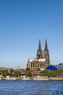 Cologne Cathedral and River Rhine, Cologne, North Rhine Westphalia, Germany Cologne Cathedral and River Rhine, Cologne, North Rhine Westphalia, Germany