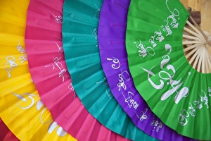 Colourful fans, Hoi An (UNESCO World Heritage Site), Quang Ham, Vietnam Colourful fans, Hoi An (UNESCO World Heritage Site), Quang Ham, Vietnam