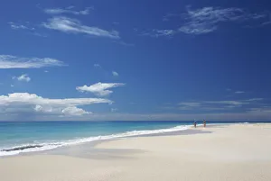Print of a Couple on Barbuda Beach