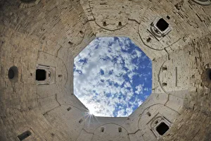 Courtyard of Castel del Monte castle, Andria province, Apulia region, Italy, Europe Courtyard of Castel del Monte castle, Andria province, Apulia region, Italy, Europe