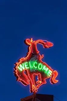 Cowboy welcome sign, Jackson Hole, Wyoming, USA Cowboy welcome sign, Jackson Hole, Wyoming, USA
