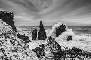 Crashing Waves on Sea Stacks, Reykjanes, Iceland Crashing Waves on Sea Stacks, Reykjanes, Iceland