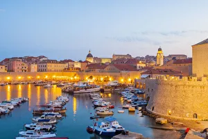Croatia, Dubrovnik, Boats in the old town harbour Croatia, Dubrovnik, Boats in the old town harbour
