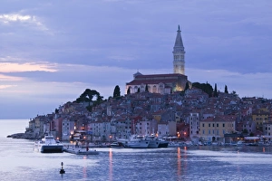 Croatia, Istria, Rovinj, harbor view with Cathedral of St. Euphemia Croatia, Istria, Rovinj, harbor view with Cathedral of St. Euphemia