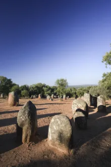 Travel Destinations Europe Prints: Cromeleque dos Almendres archeological site, Evora, Alentejo, Portugal