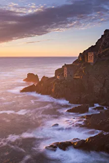 The Crowns Cornish tin mine engine houses on the cliffs of Botallack, Cornwall, England The Crowns Cornish tin mine engine houses on the cliffs of Botallack, Cornwall, England