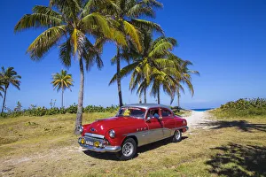 Cuba, Varadero, 50s Buick car on Varadero beach Cuba, Varadero, 50s Buick car on Varadero beach