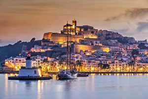 Dalt Vila old town skyline, Ibiza, Balearic Islands, Spain Dalt Vila old town skyline, Ibiza, Balearic Islands, Spain
