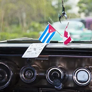 Dashboard of classic American 50s car, Havana, Cuba Dashboard of classic American 50s car, Havana, Cuba