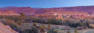 Dawn over palm grove & Kasbahs, Tinerhir, Morocco Dawn over palm grove & Kasbahs, Tinerhir, Morocco