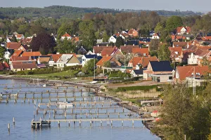 Denmark Prints: Denmark, Tasinge, Vindeby Elevated Town View Print