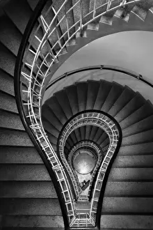 Prints of Directly above view of spiral staircase at House of the Black Madonna, Prague, Bohemia, Czech Republic Czech Republic Prints: Spiral Staircase Print, House of the Black Madonna, Prague
