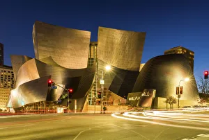 Disney Concert Hall at Night, Los Angeles, California, USA Disney Concert Hall at Night, Los Angeles, California, USA