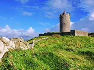 Irish Coastal Castles Prints: Doonagore Castle, low angle view, Doonagore, County Clare, Ireland