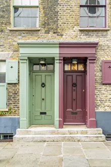 Doors, 18th Century Georgian town houses, Shoreditch, London, England, Uk Doors, 18th Century Georgian town houses, Shoreditch, London, England, Uk