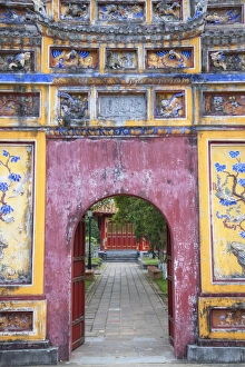 Doorway inside Imperial Palace in Citadel (UNESCO World Heritage Site), Hue, Thua Thien-Hue Doorway inside Imperial Palace in Citadel (UNESCO World Heritage Site), Hue, Thua Thien-Hue