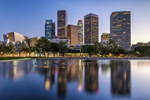 Downtown Skyline Reflection, Los Angeles, California, USA Downtown Skyline Reflection, Los Angeles, California, USA
