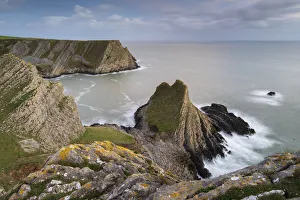 Dramatic cliff top coastal scenery on the Gower Peninsula, Wales, UK Dramatic cliff top coastal scenery on the Gower Peninsula, Wales, UK