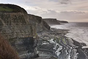 Dramatic cliffs along the Glamorgan Heritage Coast, South Wales, UK. Winter Dramatic cliffs along the Glamorgan Heritage Coast, South Wales, UK. Winter