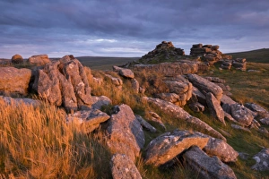 Rugged Landscape Photography Prints: Dramatic rugged scenery on West Mill Tor, Dartmoor National Park, Devon, England
