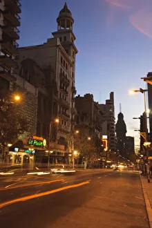 Dusk, Avenue 18th of July, Montevideo, Uruguay Dusk, Avenue 18th of July, Montevideo, Uruguay