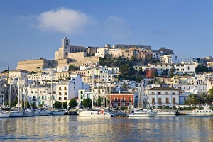 Prints of Eivissa or Ibiza Town and harbour, Ibiza, Balearic Islands, Spain Spain Prints: Ibiza Town Harbour Print