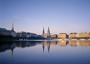Elbe River Print, Hamburg Germany