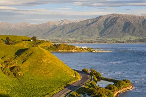 Elevated view over dramatic coastal landscape, Kaikoura, South Island, New Zealand Elevated view over dramatic coastal landscape, Kaikoura, South Island, New Zealand