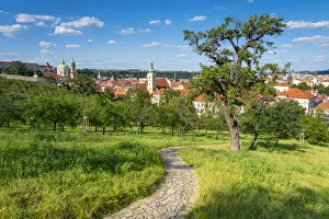 Elevated view of Lesser Quarter of Prague with Church of Our Lady Victorious Elevated view of Lesser Quarter of Prague with Church of Our Lady Victorious