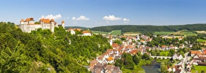 Elevated view over picturesque Harburg Castle & Old Town Center, Harburg, Bavaria Elevated view over picturesque Harburg Castle & Old Town Center, Harburg, Bavaria
