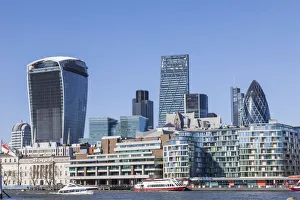 England, London, The City, River Thames and City Skyline England, London, The City, River Thames and City Skyline