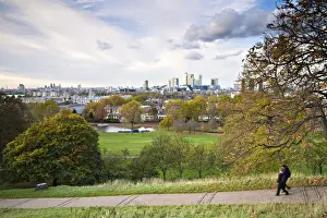 Autumn England Print: London, Greenwich and Canary Wharf
