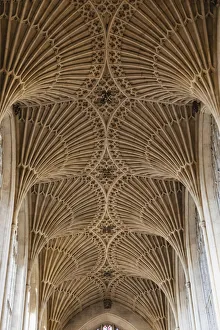 England, Somerset, Bath, Bath Abbey, The Fan-vaulted Ceiling of The Nave England, Somerset, Bath, Bath Abbey, The Fan-vaulted Ceiling of The Nave