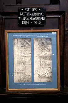 Entries in the Register of the Baptism and Burial of William Shakespeare, Holy Trinity Entries in the Register of the Baptism and Burial of William Shakespeare, Holy Trinity