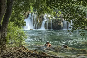 Europe, Balkan, Croatia, Krka National Park, Skradinski Buk waterfall Europe, Balkan, Croatia, Krka National Park, Skradinski Buk waterfall